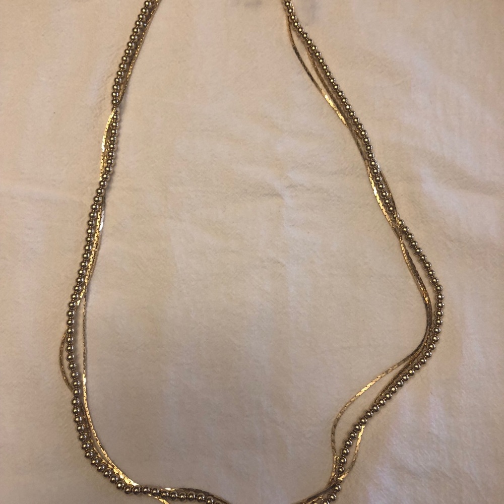 3 strand gold necklace